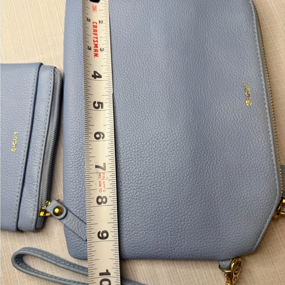Lodis Periwinkle Leather Wristlet & Card Pouch - Light Blue - Picture 2 of 4